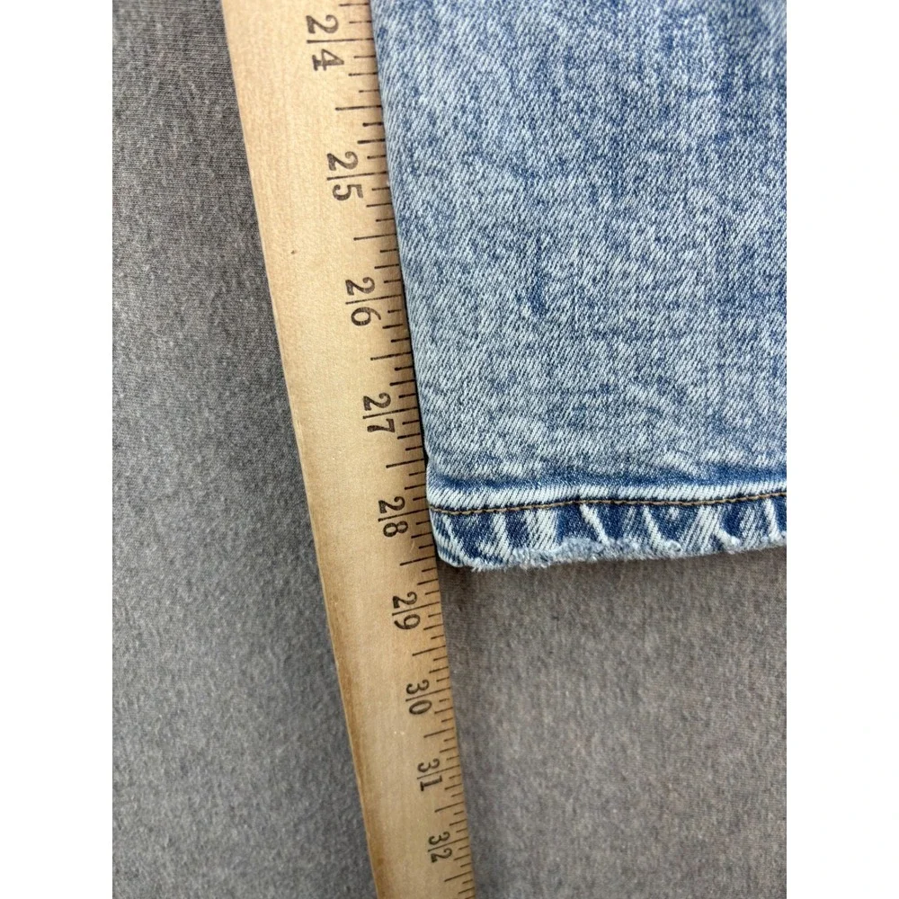 Gilded Intent Jeans Womens 25x32 90s Wide Leg Light Wash Denim Slit‎ Hem BOHO